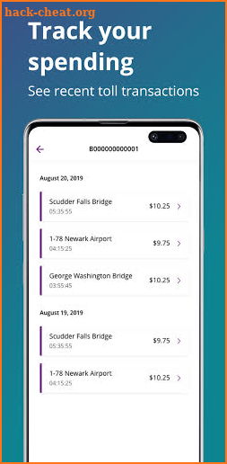 NJ E-ZPass screenshot