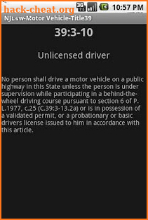 NJLAW Motor Vehicle - Title 39 screenshot