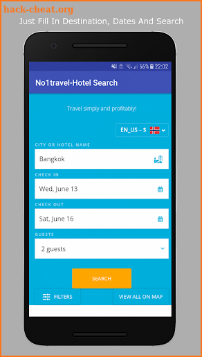 No1Travel - Hotel Search screenshot