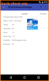 NOAA Weather Widget screenshot