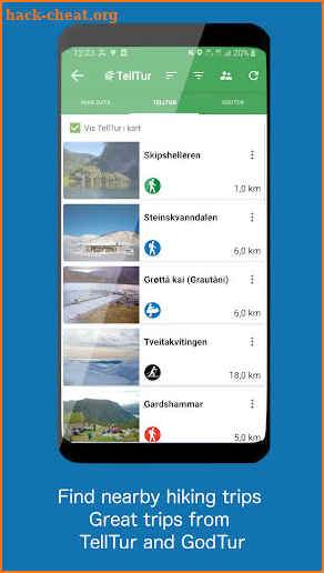 Norgeskart Outdoors - Offline maps & trips Norway screenshot