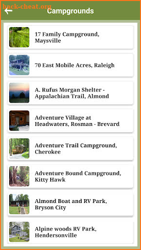 North Carolina Campgrounds screenshot