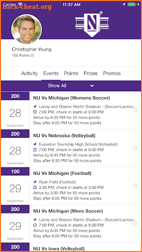 Northwestern Rewards screenshot