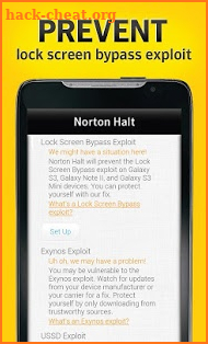 Norton Halt exploit defender screenshot