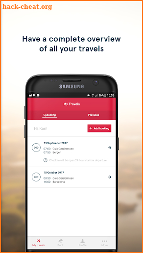 Norwegian Travel Assistant screenshot