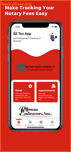 Notary Self Employment Tax App screenshot