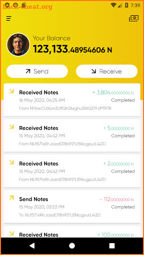 Note Blockchain screenshot