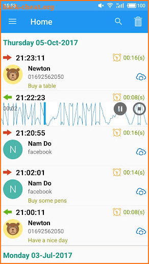 Note Call Recorder,  Call Recording screenshot