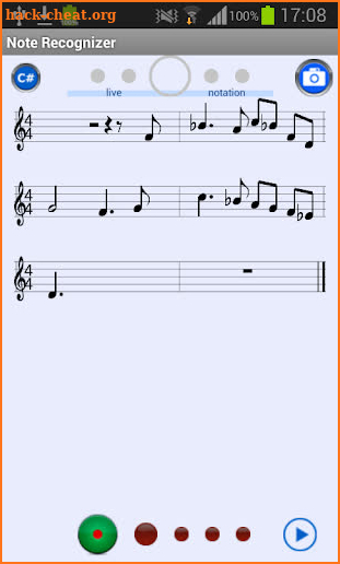 Note Recognizer screenshot