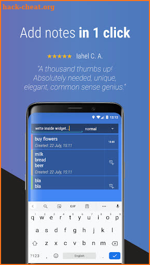 Notes Widget Reminder screenshot