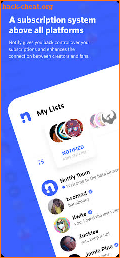 Notify: Subscribe To Creators screenshot