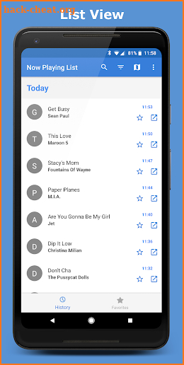 Now Playing List screenshot