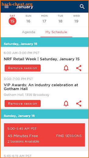 NRF Events screenshot