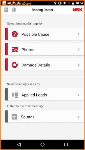 NSK Bearing Doctor screenshot