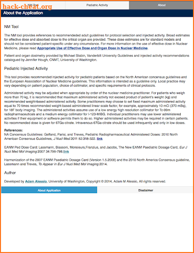 Nuclear Medicine Dose Tools screenshot