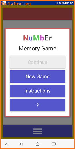 Number Memory Game screenshot