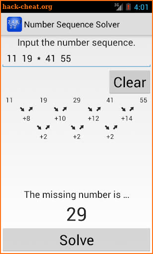 Number Sequence Solver screenshot