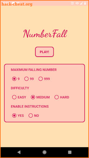 NumberFall - number adding challenge screenshot