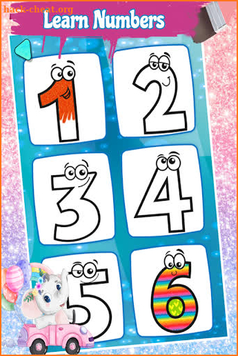 Numbers Glitter Coloring Pages screenshot