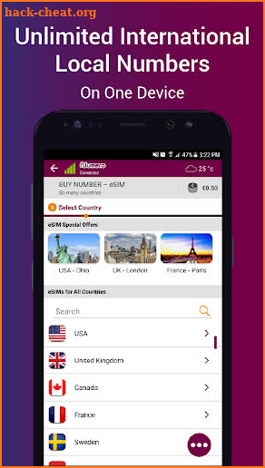 Numero eSIM - International Virtual Phone Numbers screenshot