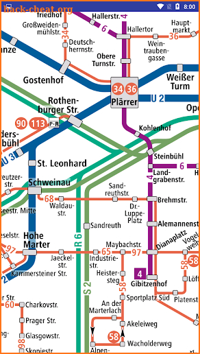 Nürnberg Fürth Bahn Deutsche U-Bahn Karte screenshot