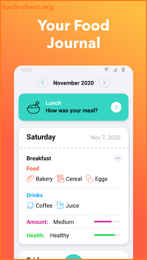 Nutrilio: Food Tracker & Water screenshot