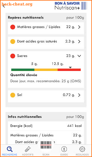 Nutriscan+ screenshot