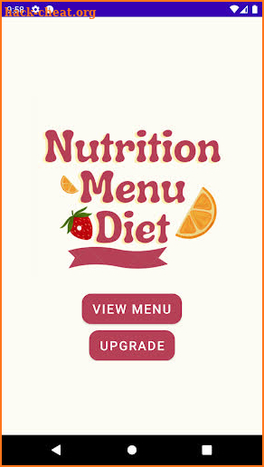 Nutrition Menu Diet screenshot