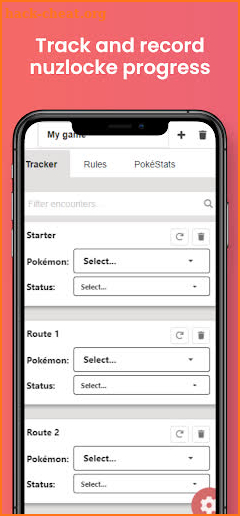 Nuzlocke Tracker screenshot