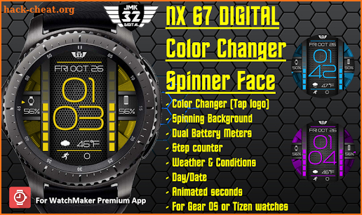 NX 067 spinner color watchface for WatchMaker screenshot