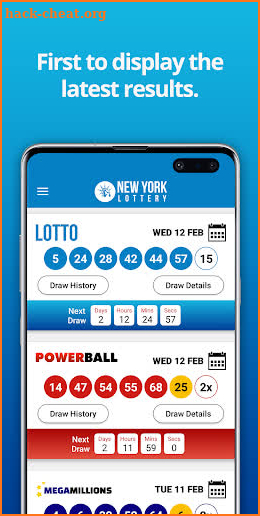 NY Lottery Results screenshot