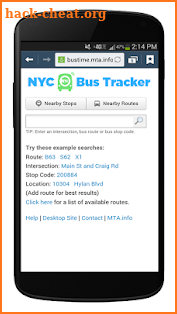 NYC Mta Bus Tracker screenshot