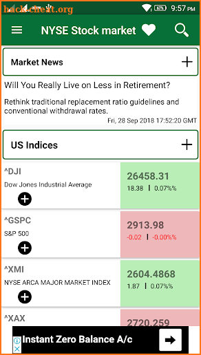 NYSE Stock Market screenshot