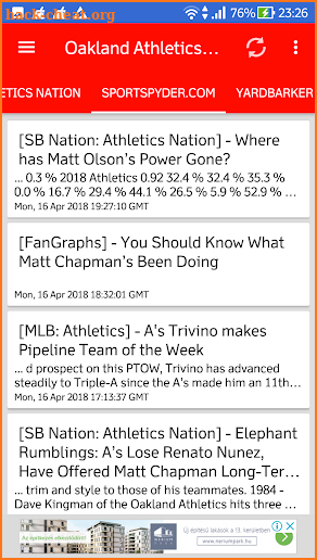 Oakland Athletics All News screenshot