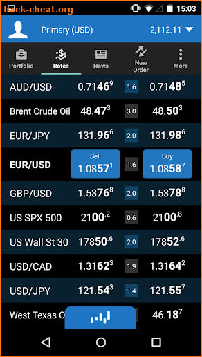 OANDA fxTrade for Android screenshot