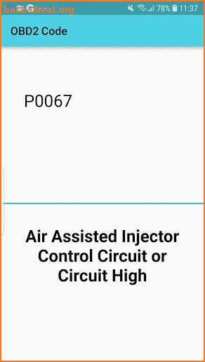 OBD2 code screenshot