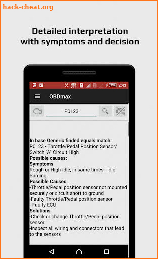 OBD2 scanner & fault codes description: OBDmax screenshot