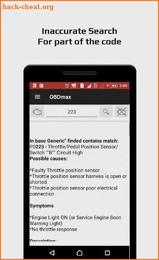 OBD2 scanner & fault codes description: OBDmax screenshot