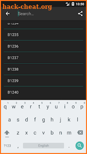 OBD2 trouble code database screenshot