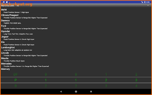 OBDII Trouble Codes screenshot