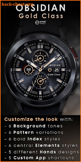 OBSIDIAN Gold Class watch face screenshot