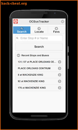 OC Bus Tracker screenshot