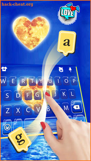 Ocean Love Moon Keyboard Background screenshot