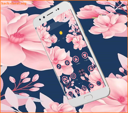 Ocean Pink Flowers Theme screenshot