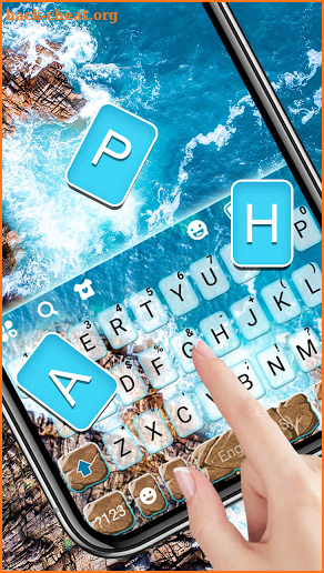 Ocean Rocks Keyboard Background screenshot