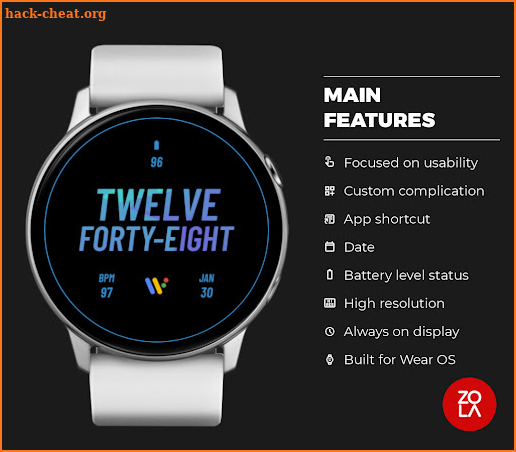 Ocean Text Watch Face screenshot