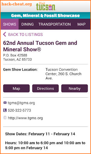 Official Tucson Gem Show Guide screenshot