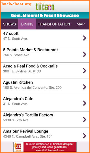Official Tucson Gem Show Guide screenshot