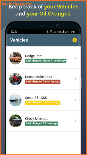 Oil Change App screenshot