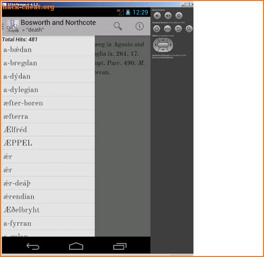 Old English Dictionary screenshot